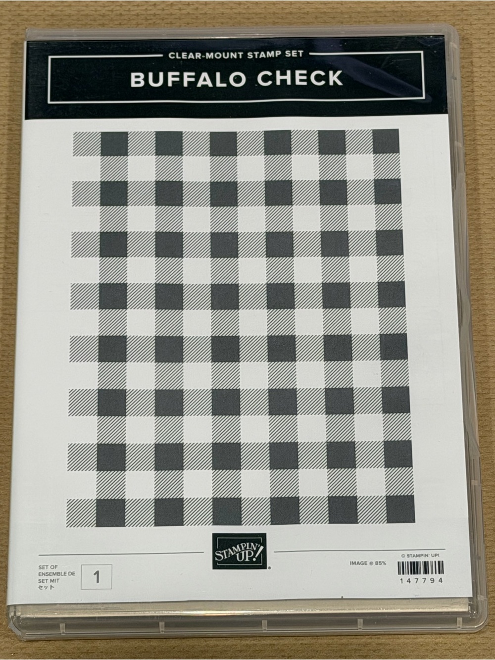 Stampin' Up! Buffalo Check Clear-Mount Stamp Set - Black & White